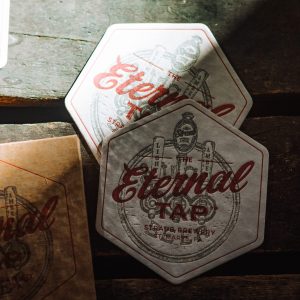 Straub coasters with Eternal Tap design