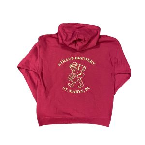 Maroon Hoodie Logo front  B Man on Back