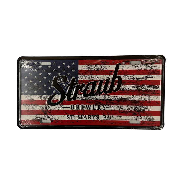 Straub License Plate Flag