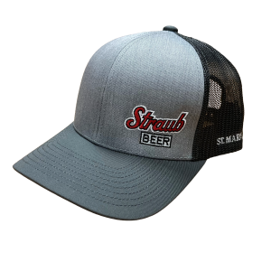 Black Heather Grey Embroidered Mesh Hat